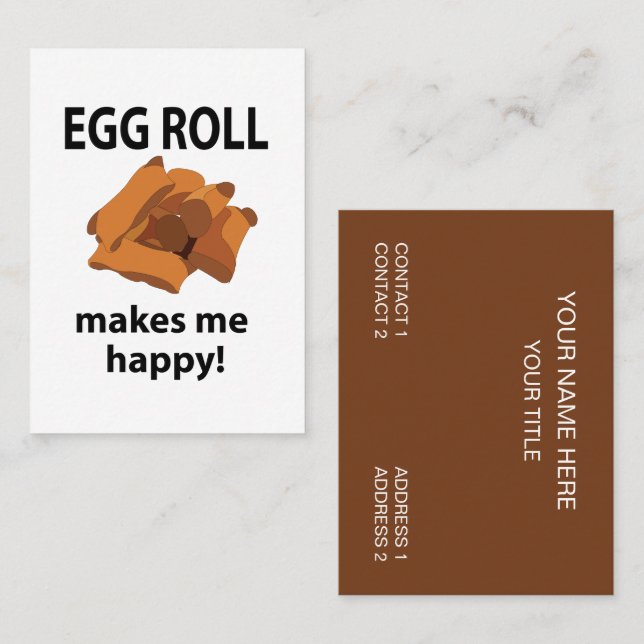 Egg Roll Gör Mig Glad Egg Roll Visitkort (Fram/baksida)