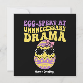 Egg-spert At Unnecessary Drama Funny Retro Easter  Inbjudningar