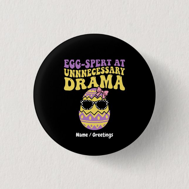 Egg-spert At Unnecessary Drama Funny Retro Easter  Knapp (Framsida)
