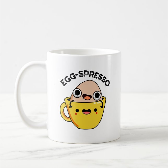 Egg-spresso Funny Egg Coffee Pun Kaffemugg (Vänster)