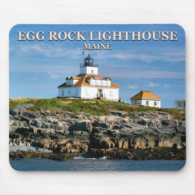Egg Sten fyr, Pub Harbour Maine Mousepad Musmatta (Framsidan)