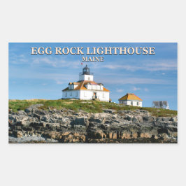Egg Sten fyr, Pub Harbour Maine Stickers Rektangulärt Klistermärke