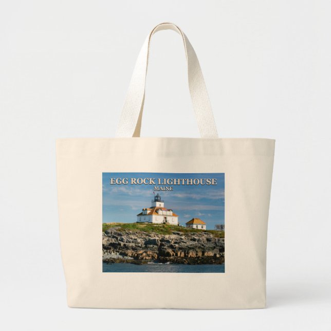 Egg Sten fyr, Pub Harbour Maine Tote Bag Jumbo Tygkasse (Framsidan)