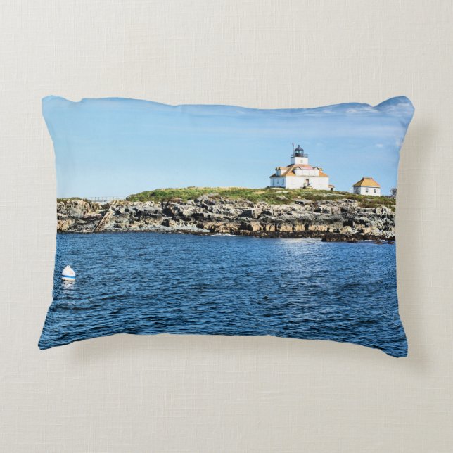 Egg Sten Lighthouse Pub Harbour Maine Accent Pillo Prydnadskudde (Baksidan)