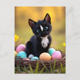 Egg-stra Cute: Felinis Springtime Surprise Helg Vykort
