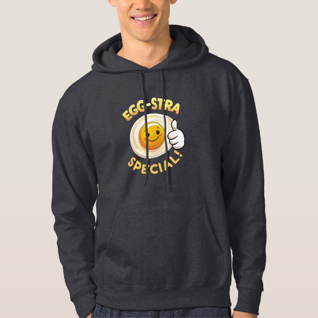 🥚 Egg-stra Speciell - Funny Cute Egg Pun Hoodie (Framsida)