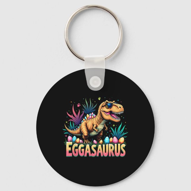 Eggasaurus Easter Stegosaurus Dinosaur Boys Kids T Nyckelring (Framsida)