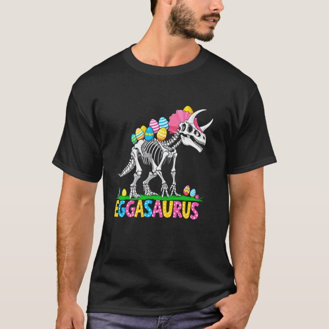Eggasaurus Påsk Dinosaurie Stegosaurus Glad Påsk T Shirt (Framsida)