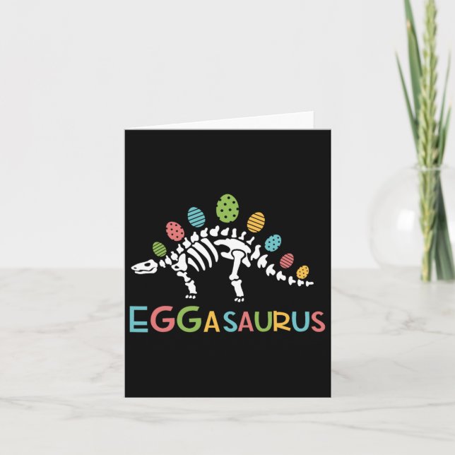 Eggasaurus Påsk Stegosaurus Dinosaur Boys Kids T Kort (Framsida)
