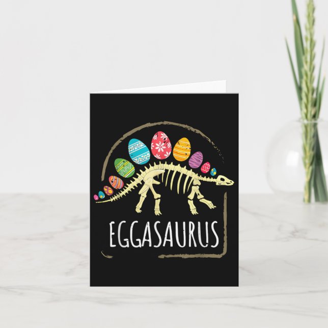 Eggasaurus Påsk Stegosaurus Dinosaur Boys Kids T Kort (Framsida)