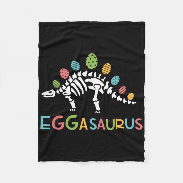 Eggasaurus Påsk Stegosaurus Dinosaurie Pojkar Barn Fleecefilt (Framsidan)