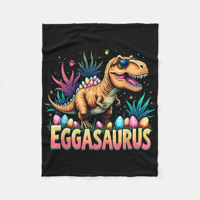 Eggasaurus Påsk Stegosaurus Dinosaurie Pojkar Barn Fleecefilt (Framsidan)