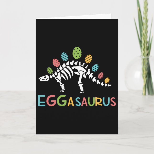 Eggasaurus Påsk Stegosaurus Dinosaurie Pojkar Barn Kort (Framsida)