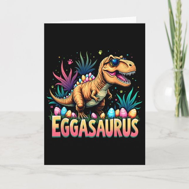 Eggasaurus Påsk Stegosaurus Dinosaurie Pojkar Barn Kort (Framsida)