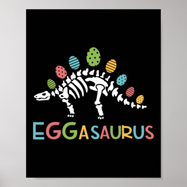 Eggasaurus Påsk Stegosaurus Dinosaurie Pojkar Barn Poster (Framsidan)