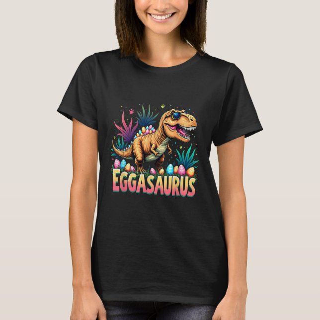 Eggasaurus Påsk Stegosaurus Dinosaurie Pojkar Barn T Shirt (Framsida)