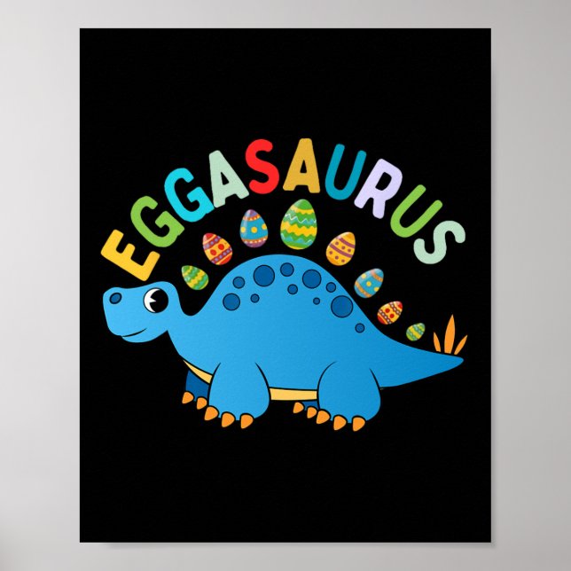 Eggasaurus Påskägg Hunt Dinosaur Stegosaurus till Poster (Framsidan)