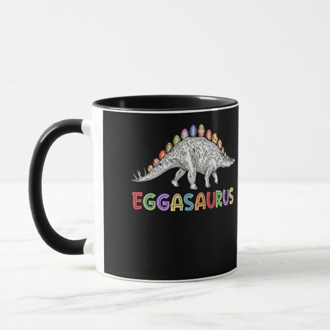 Eggasaurus Stegosaurus Egg Dinosaur Glad påsk Mugg (Vänster)