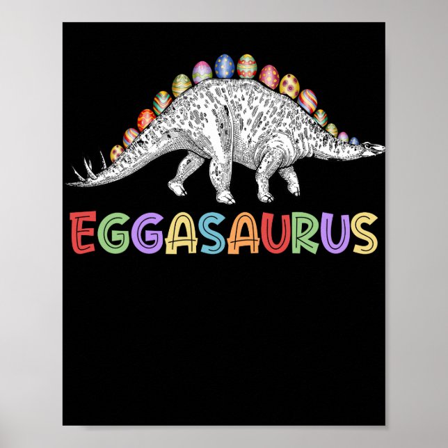 Eggasaurus Stegosaurus Egg Dinosaur Glad påsk Poster (Framsidan)