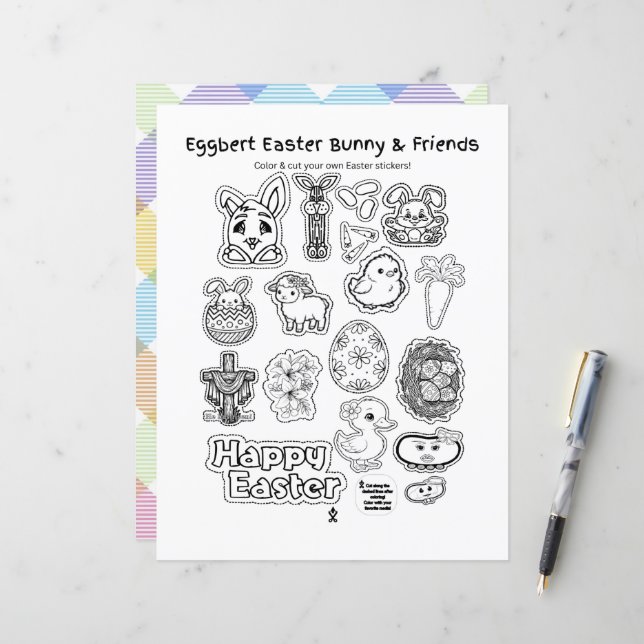 Eggbert Easter bunny and friends! Paper Sheet (Fram/Back In Situ)