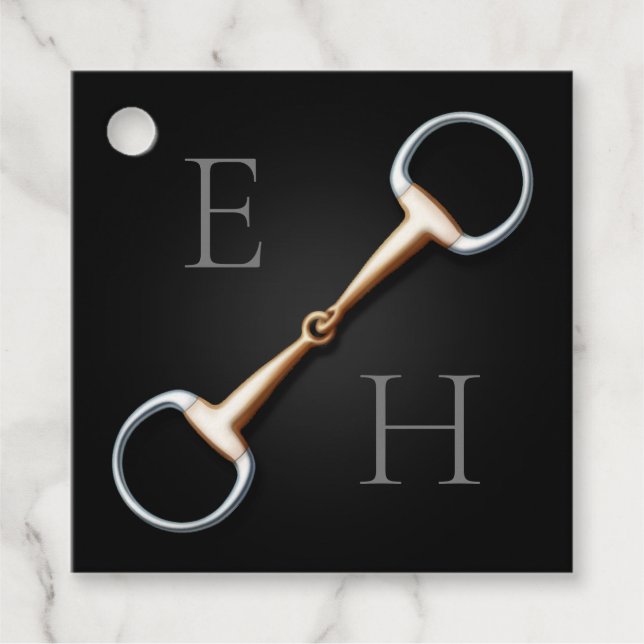 Eggbut Snaffle Bit Monogrammed Equestrian Gåvor Etiketter (Framsida)