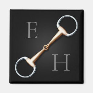 Eggbut Snaffle Bit Monogrammed Equestrian Magnet