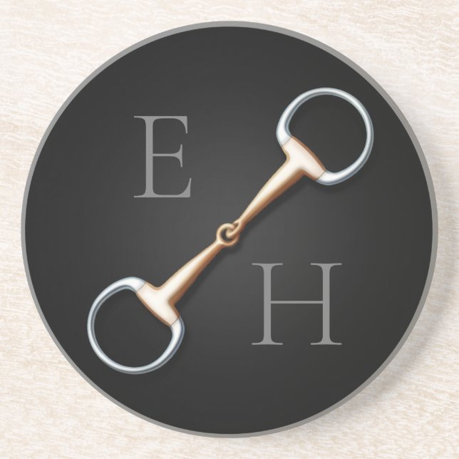 Eggbut Snaffle Bit Monogrammed Equestrian Underlägg (Framsidan)