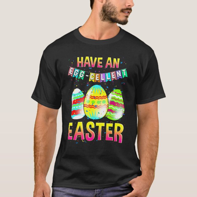 Eggcelent Påsk Pun Parody Cute T Shirt (Framsida)