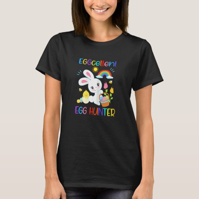 Eggcellent Egg Hunter Påskhare Pun Christian G T Shirt (Framsida)