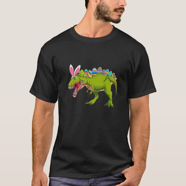 Eggcellent Eggs Cellent Hunter Dinosaur Bunny T Re Shirt (Framsida)