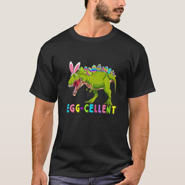 Eggcellent Eggs Cellent Hunter Dinosaur Bunny T re Shirt (Framsida)