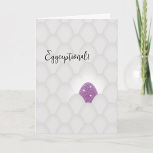 Eggceptionell! Lila Glitterägg Grattis Kort