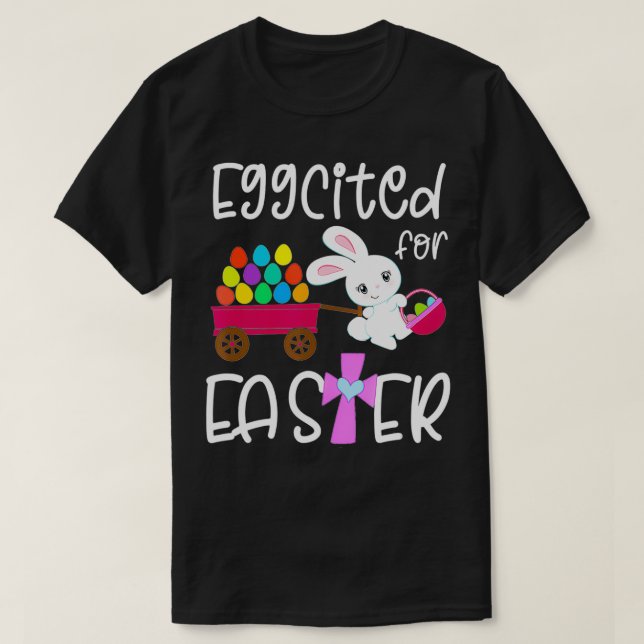 EGGCITERAD FÖR Påskhare Egg Hunt Funny Christian T Shirt (Design framsida)