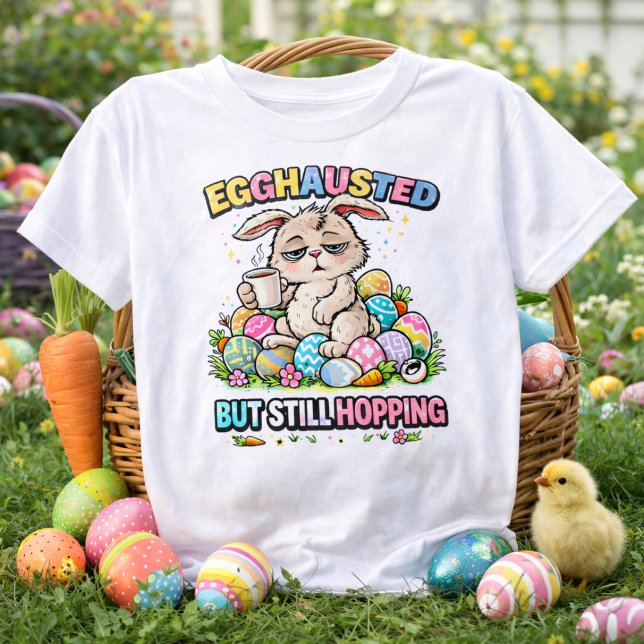 Egghausted But Still Hopping Funny Easter Bunny T Shirt (Skapare uppladdad)