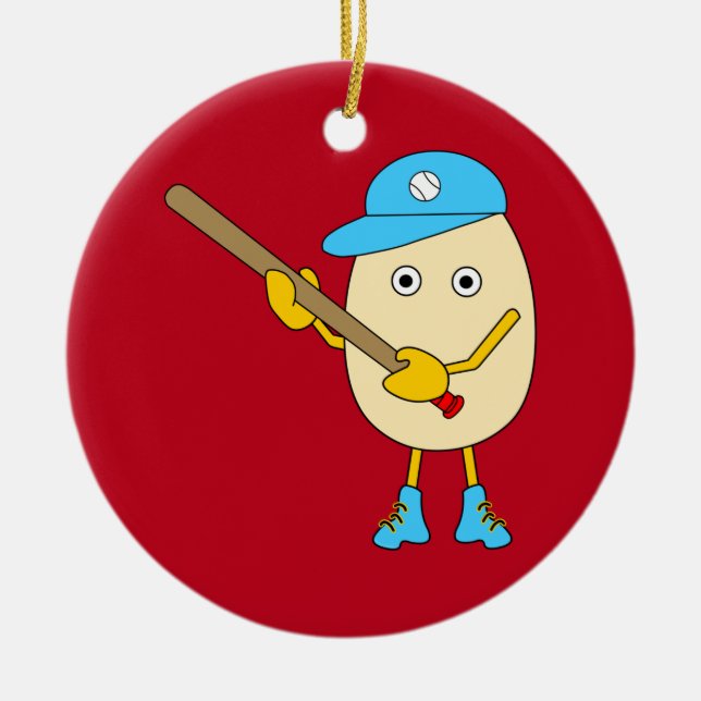 Egghead Baseball Egghead Ceramic Ornament (Framsidan)