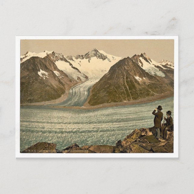 Eggishorn, Grand Aletsch Glacier, Aletschhorn Vykort (Framsida)