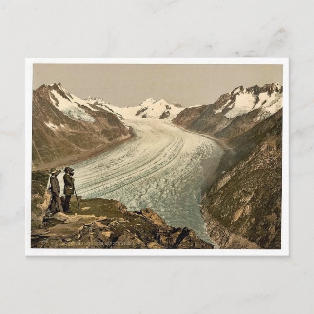 Eggishorn, Grand Aletsch Glacier, Jungfrau, M Vykort (Framsida)