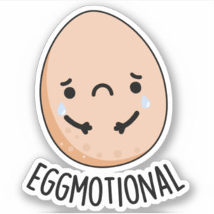 Eggmotional Funny Emotional Egg Pun Klistermärken