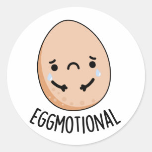 Eggmotional Funny Emotional Egg Pun Runt Klistermärke