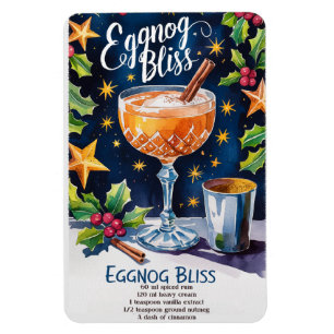 Eggnog Bliss Helgdag Cocktail Recipe Magnet