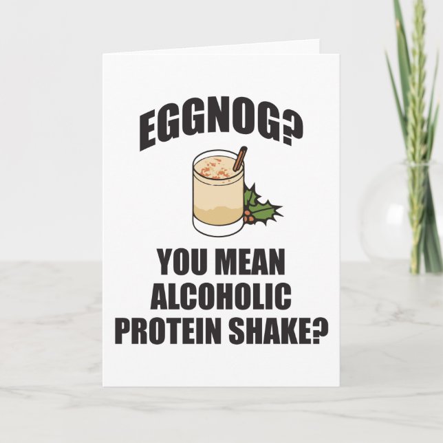 Eggnog? Du Elak alkoholhaltigt julhälsningskort Helgkort (Framsida)