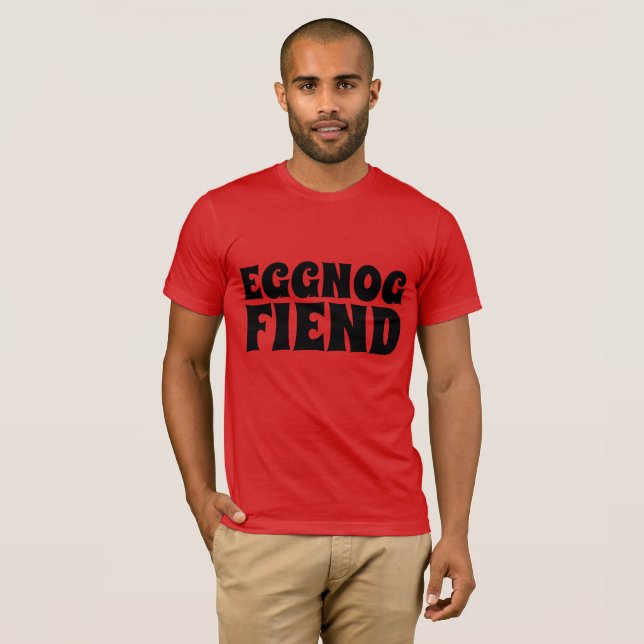 EGGNOG FIEND Lundnyare jul T-Shirts (Hel framsida)