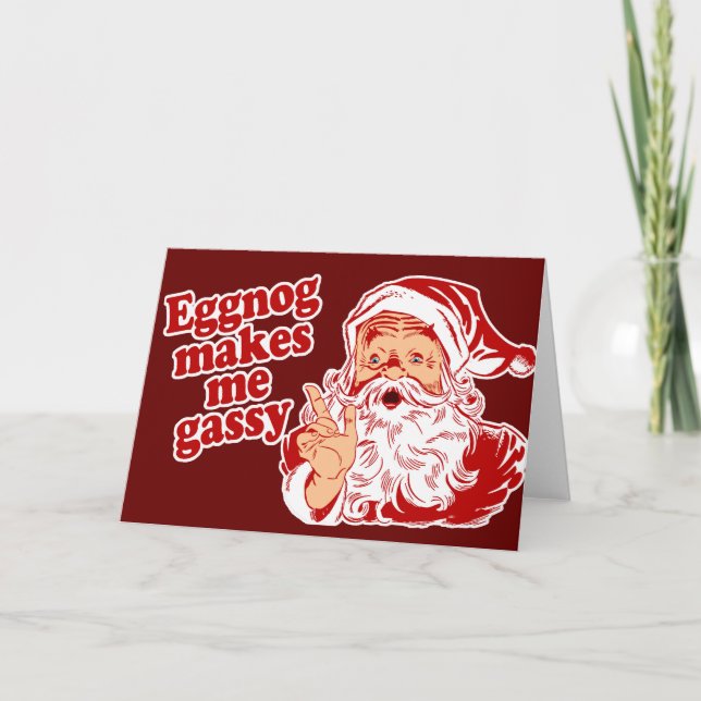Eggnog gör Santa gas- Helgkort (Framsida)
