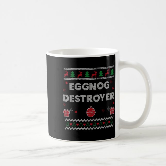 Eggnog Lover Funny Ugly Christmas Style Xmas Gift  Kaffemugg (Höger)