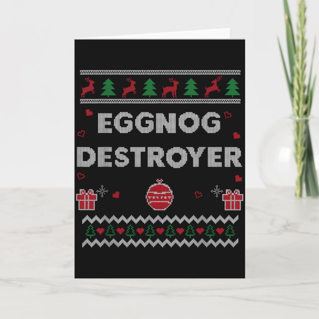 Eggnog Lover Funny Ugly Christmas Style Xmas Gift  Kort (Framsida)