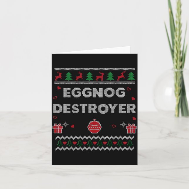 Eggnog Lover Funny Ugly Christmas Style Xmas Gift  Kort (Framsida)