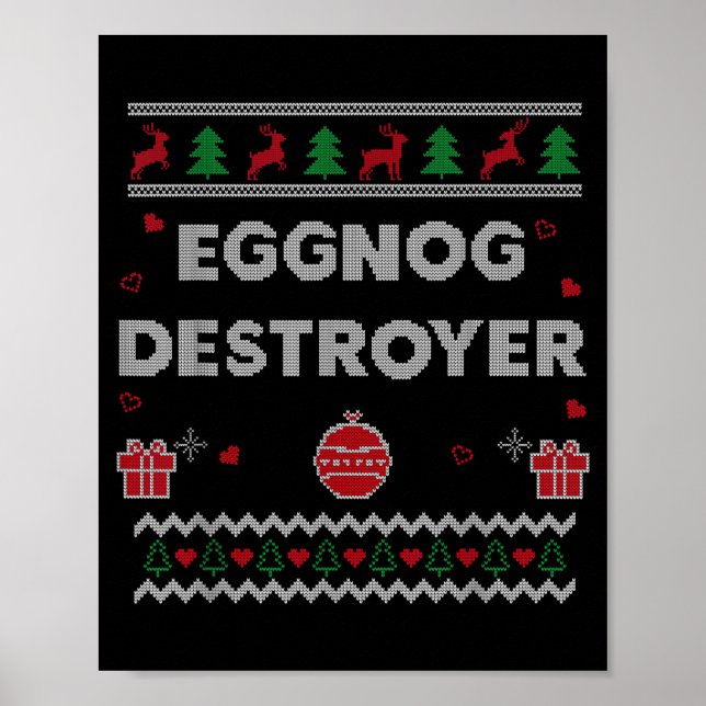 Eggnog Lover Funny Ugly Christmas Style Xmas Gift  Poster (Framsidan)