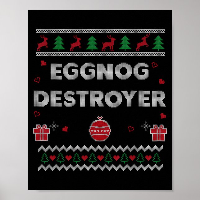 Eggnog Lover Funny Ugly Christmas Style Xmas Gift  Poster (Framsidan)