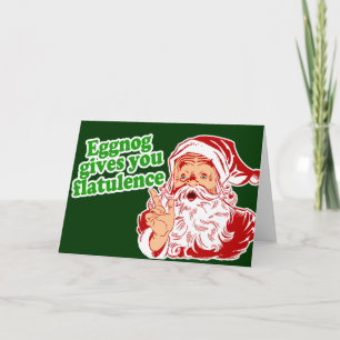 Eggnog Makes Santa Fart Helgkort