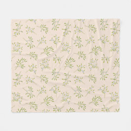 Eggnog Mistletoe Winter Fleece Blanket